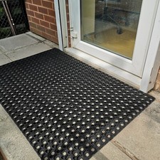 Door Mat Heavy Duty Rubber Non-Slip Weatherproof Entrance Safety Mats | 6 Sizes