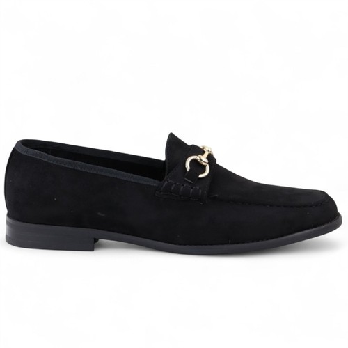Men black suede moccasin - black,