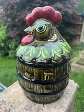 Cockerel Vintage Hen Chicken Cookie Jar Biscuit Barrel Unusual Collectable Retro