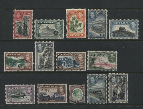 Ceylon 1938 1940 gvi part - ceylon, set