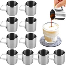 10 Pack 90ml / 3oz Small Milk Jugs, Creamer Pitcher with Handle,... 