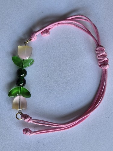 Glass tulip slider - tulip, bracelet