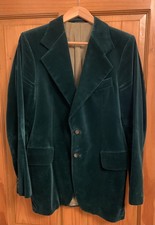 Vintage Mr Harry (Ltd Ed) Emerald Green Velvet Jacket Size 40R - Made in England