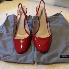 Miu Miu red patent leather court shoes pointy heels
