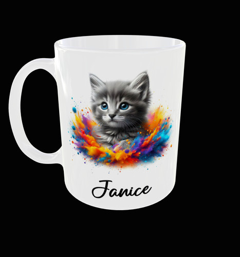 Personalised cat mug 11oz - personalised,