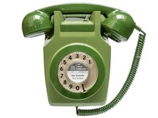 Vintage 1970s GPO 741 Wall Dial Telephone - Two-Tone Green - Fully Refurbished