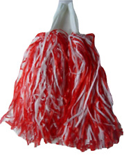 1 Pairs Red & White   Pompoming   Cheerleader PomPom party Fancy Dress
