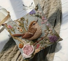 Super Soft Double Sided Jenny Wren Bird Cushion Cover 45cm x 45cm
