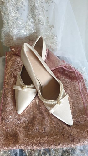 Ivory satin bridal court - satin,