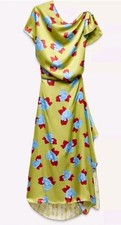 ZARA PRINTED SILK MIDI DRESS