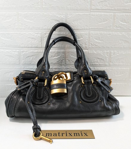 Chloe paddington black leather - paddington,