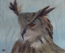 Owl Original Oil Painting