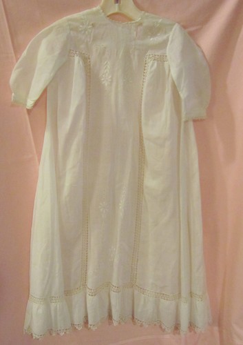 Antique white batiste long