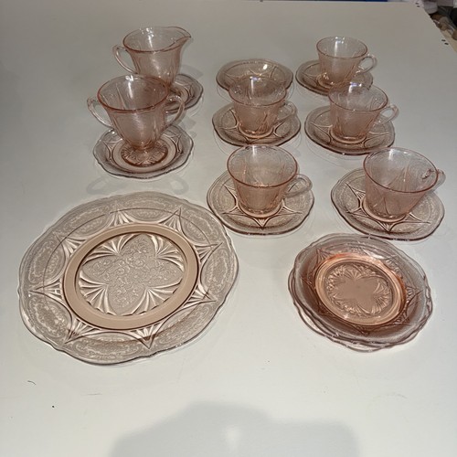 Art deco pink glass royal - glass,