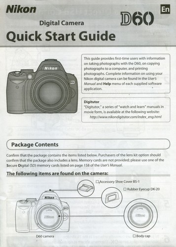 Nikon d60 quick - quick, start