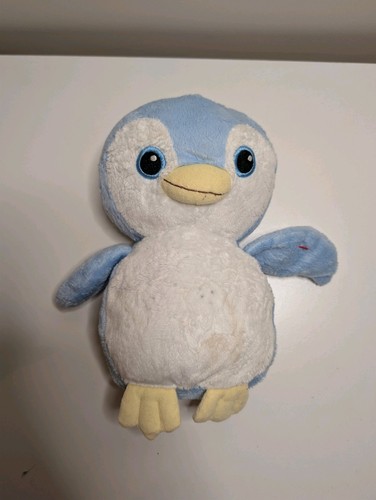 Blue penguin plush stuffed - blue,