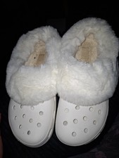 CROCS Classic White Mammoth Fur Lined Clog,uk 9