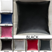 Premium PVC Faux Leather Cushion With Pad Insert Handmade Pillow Sofa Home Decor