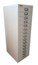15 Multi Drawer Bisley Metal Foolscap Filing Cabinet Office Home Storage Grey