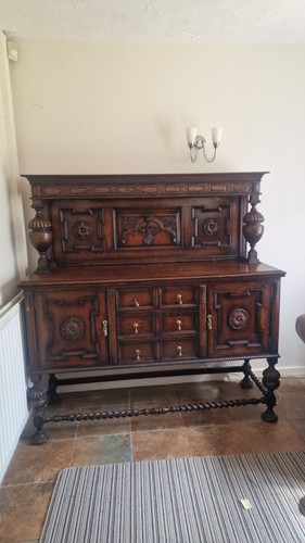 Antique carved oak - oak, sideboard