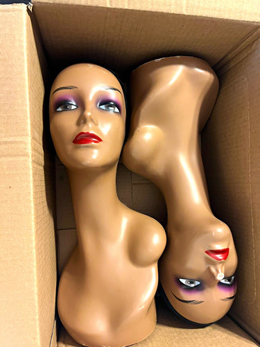 Lot female wig display - of,