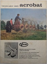 Original Vicon Lely HKX Acrobat Rake & Turner Brochure c 1965