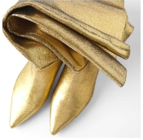 Zara gold metallic kitten heel - metallic,