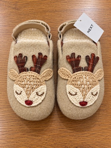 Next kids reindeer slippers - reindeer,