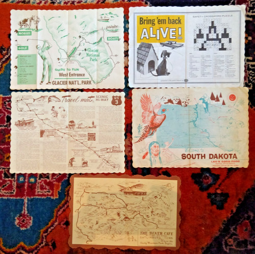 Vtg paper placemats 1940s - vtg,
