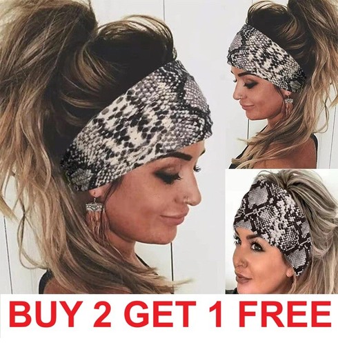 Snake skin wide turban - skin,