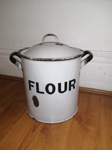 Vintage enamel flour bin - , made