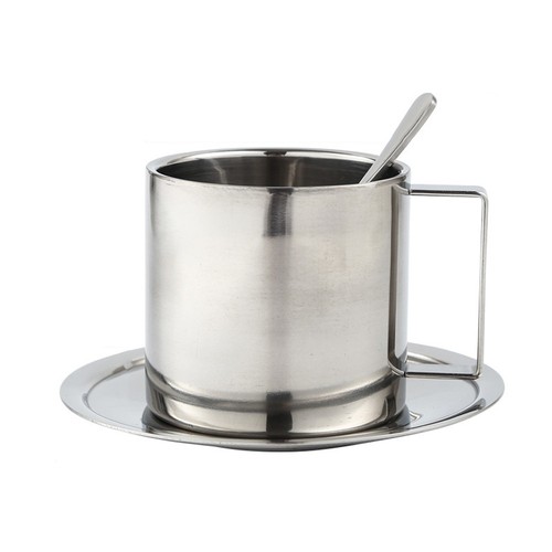 Stainless steel coffee cup set - stainless,