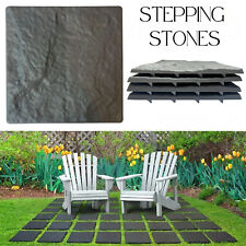 Stepping Stone Garden Walkway Stomp Outdoor Slate Grey Patio 4pc 30 x 30cm