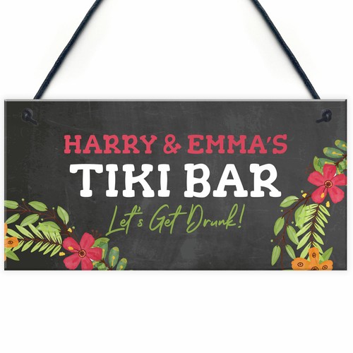 Tiki bar sign personalised - bar,
