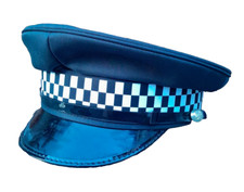 VTG POLICE CONSTABLE / SERGEANTS PEAKED CAP HAT (NO BADGE) SIZE: 58