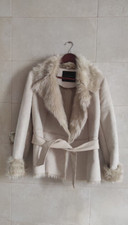 Zara White Cream Faux Suede