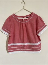 Women’s Jack Wills Pink/red Lace Detail T-shirt, UK Size 12