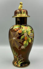 Carlton Ware Rouge Royale Art Deco Spider Web Large Ginger Jar / Vase