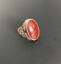 Silver and carnelian ring by