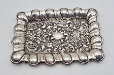 GOOD CONDITION  ANTIQUE STERLING SILVER RING / TRINKET TRAY BIRMINGHAM 1902