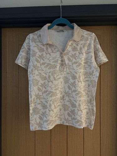 Peach and white top - white, floral