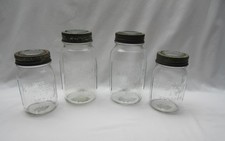 4 vintage glass Kilner jar improved Regd preserving storage  jars 2x1lb 2x2lb