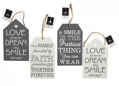 Wooden hanging white - grey, sign