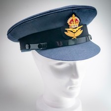 Theatrical RAF Style Officers Peaked Cap QC Badge Vintage Costume Hat Size 59-60