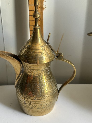 Vintage brass engraved arabic - vintage,