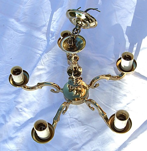 Arm brass chandelier light - chandelier,