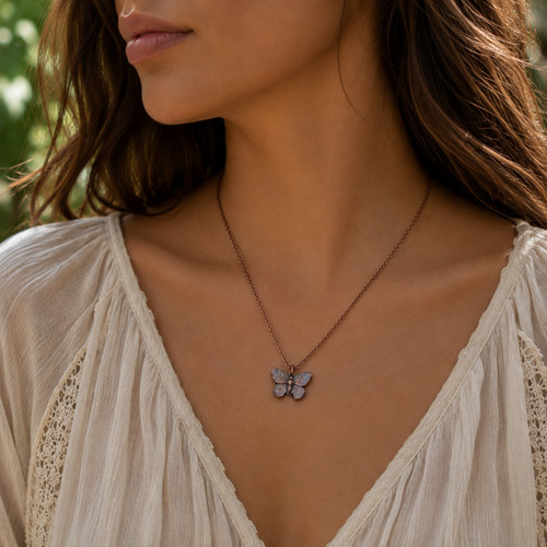 Butterfly necklace pendant - butterfly,