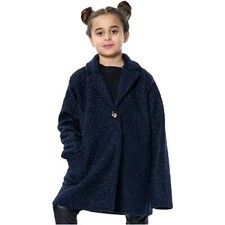 Kids Sherpa Coat Fleece Navy