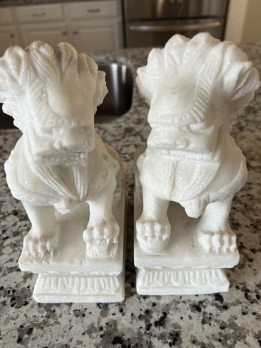 Pair old handmade foo dogs - pair,