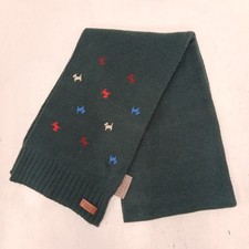 Radley Dog Patterned Scarf Dark Teal Green Knit Rectangle Autumn Winter RMF30-RP